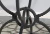 Coaster Fine Furniture 108291BG Aviano - Round Glass Top Metal Dining Table - Gunmetal