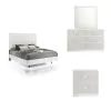 New Classic 00-1840-34N New Classic 00-1840-34N Europa - 5/0 Queen 4 Piece Bedroom Set (Bed, Dresser, Mirror, Nightstand) - White