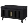 Coaster Fine Furniture 915152 Brixton - 2-Door Padded Entryway Shoe Storage Bench - Black