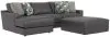 Jackson Furniture Industries 5045/73/75/28-28 Jackson Furniture Industries 5045/73/75/28-28 Minori - Italian Leather 2 Piece Sofa / Chaise With LSF Chaise And Cocktail Ottoman - Steel