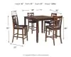 Ashley Furniture D384-223 Bennox - DRM Counter Table Set (Set of 5) - Brown