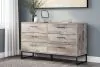 Ashley Furniture EB2320-231 Neilsville - Six Drawer Dresser - Vinyl-Wrapped - Whitewash