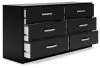 Ashley Furniture EB3392-131 Finch - Six Drawer Dresser - Black