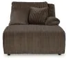 Ashley Furniture 92705S10 Ashley Furniture 92705S10 Top Tier - 3-Piece Reclining Sectional With Raf Press Back Chaise - Chocolate