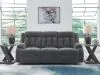 Ashley Furniture PC2140599 Observation - Reclining Power Sofa With Drop Down Table - Steel