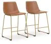 Ashley Furniture PCD373-224 Ashley Furniture PCD373-224 Ciabori - Upholstered Barstool (Set of 2) - Brown / Gold