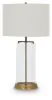 Ashley Furniture L430954 Gizeh - Glass Table Lamp - Clear / Gold Finish