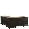 Riverside Furniture 64332 Regency - L-Desk and Return - Antique Oak / Matte Black