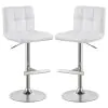 CoasterEveryday 120356 Lenny - Upholstered Adjustable Bar Stool (Set of 2) - White