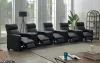CoasterEveryday 600181-S5A Toohey - 9 Piece Upholstered Tufted 5-Seater Recliner Living Room Set - Black