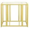 CoasterEssence 723607 Adri - Rectangular Glass Top Side End Table - Matte Brass
