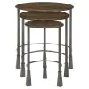 CoasterElevations 935971 Deja - 3 Piece Round Nesting Table Set - Natural And Gunmetal
