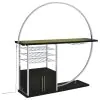 Coaster Fine Furniture 182799 Risley - 2-Door Circular LED Home Bar Cabinet - Dark Charcoal