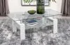 Coaster Fine Furniture 703438 Dyer - 1-Shelf Rectangular Glass Top Coffee Table - White