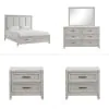 New Classic 00-2442-25N New Classic 00-2442-25N Fiona - 6/0 California King 5 Piece Bedroom Set (Bed & Dresser & Mirror & 2 Nightstands) - Gray