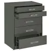 Coaster Fine Furniture 930210 Danbury - 3-Drawer Makeup Vanity & Stool Set - Gray High Gloss