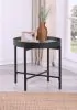 Coaster Fine Furniture 707897 Ozella - Round End Side Table With Recessed Top Sandy - Black