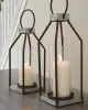 Ashley Furniture A2000346 Diedrick - Lantern Set (Set of 2) - Gray / Black