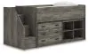 Ashley Furniture B4480B16 Ashley Furniture B4480B16 Frandern - Twin Loft Bed With Bookcase And Drawer Storage - Gray