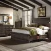 Liberty Furniture 759-BR-K2SDM Liberty Furniture 759-BR-K2SDM Thornwood Hills - 3 Piece Bedroom Set (King Two Sided Storage Bed, Dresser & Mirror) - Rock Beaten Brown