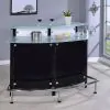 CoasterEssence 100139 Keystone - Curved Glass Top Home Bar Wine Cabinet - Black