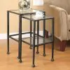 CoasterEssence 901073 Leilani - 2 Piece Glass Top Nesting Table Set - Black