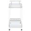CoasterEssence 902589 Jefferson - 2-Tier Glass Shelf Acrylic Bar Cart - Chrome