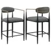 Coaster Fine Furniture 121186 Tina - Fabric Upholstered Counter Chair (Set of 2) - Dark Gray