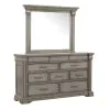 Pulaski Furniture P091-BR-K7 Pulaski Furniture P091-BR-K7 Madison Ridge - 10 Drawer Dresser And Framed Mirror - Light Oak