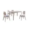 New Classic 40-1651W-D4CT New Classic 40-1651W-D4CT Oscar - Rectangle Table & 4 Chairs - White Ash