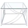Coaster Fine Furniture 720498-S2 Lille - 2 Piece Glass Top Coffee And End Table Set - Chrome