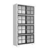 Pulaski Furniture P021773 Contemporary 4-Shelf Sliding Door Bookcase - White / Black