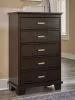 Ashley Furniture B441/31/36/46/82/97 Ashley Furniture B441/31/36/46/82/97 Covetown - 5 Pc. - Dresser, Mirror, Chest, King Panel Bed - Dark Brown