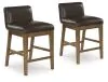 Ashley Furniture D974-124 Cabalynn - Upholstered Barstool (Set of 2) - Two-tone Brown