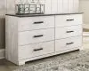 Ashley Furniture EB4121-131 Shawburn - Six Drawer Dresser - White / Black / Gray