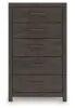 Ashley Furniture B3789-46 Prendonea - Five Drawer Chest - Charcoal
