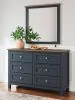 Ashley Furniture B414B1 Landocken - Dresser and Mirror - Brown / Blue