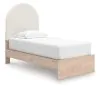 Ashley Furniture PCB1566B2 Arloster - Twin Upholstered Panel Bed - Tan / White