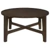 Coaster Fine Furniture 708288 Cota - Round Solid Wood Coffee Table - Dark Brown
