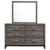 CoasterEveryday 212423M Watson - 6-Drawer Dresser With Mirror - Gray Oak