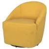 Coaster Fine Furniture 903076 Leon - Upholstered Barrel Accent Swivel Chair - Mustard Yellow