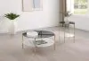 Coaster Fine Furniture 710338-S2 Jonelle - 2 Piece Round Coffee And End Table Set - Gold / Smoke