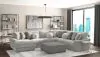 Jackson Furniture Industries 4047/73/59/30/75/28-38 Canyon - 4 Piece Sectional With Cuddler Seat Cushions, Included Accent Pillows And Cocktail Ottoman (Left Side Facing Chaise) - Platinum