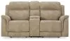 Ashley Furniture 5930218 Ashley Furniture 5930218 Next-Gen Durapella - Power Reclining Loveseat With Console/Headrest - Sand