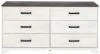Ashley Furniture EB4121-231 Shawburn - Six Drawer Dresser - Pewter-tone pulls - White / Black / Gray