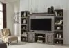 Ashley Furniture EW0440W6 Wynnlow - 4-Piece Entertainment Center With LG TV Stand W/Fireplace Option - Gray