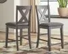 Ashley Furniture D388/13/024(2)/124(2) Ashley Furniture D388/13/024(2)/124(2) Caitbrook - 5 Pc. - Counter Table, 2 Stools, 2 Barstools - Gray