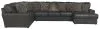 Jackson Furniture Industries 4378/30/62/76-28 Denali - 3 Piece Italian Leather Match Sectional With RSF Chaise And 12 Included Accent Pillows - Steel