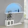 Coaster Fine Furniture 182798 Risley - 2-Door Circular LED Home Bar Cabinet High Gloss - White