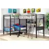 Furniture of America CM-BK1049 Ballarat - Triple Twin Bunk Bed With Desk - Silver